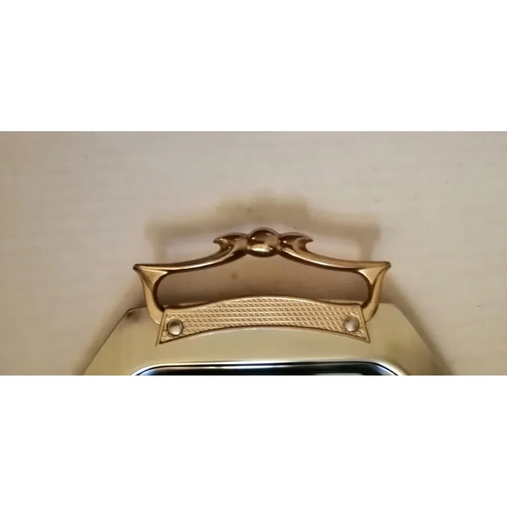 Vintage KROMEX Chrome Serving Tray Brass Handles Mid Century Modern USA Made